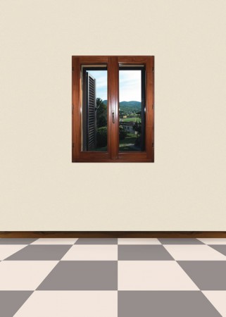  Finestra mod. Fratta Prestige. Tripla guarnizione. Disponibile in varie essenze: Pino / Niangon / Rovere lamellare / Castagno e altri legni su richiesta. Disponibile in tutti i colori Ral.